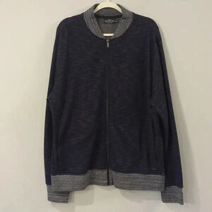 Rodd & Gunn Cardigan Sweater Full Zip Italian Yarn size 2XL Blue &‎ Gray